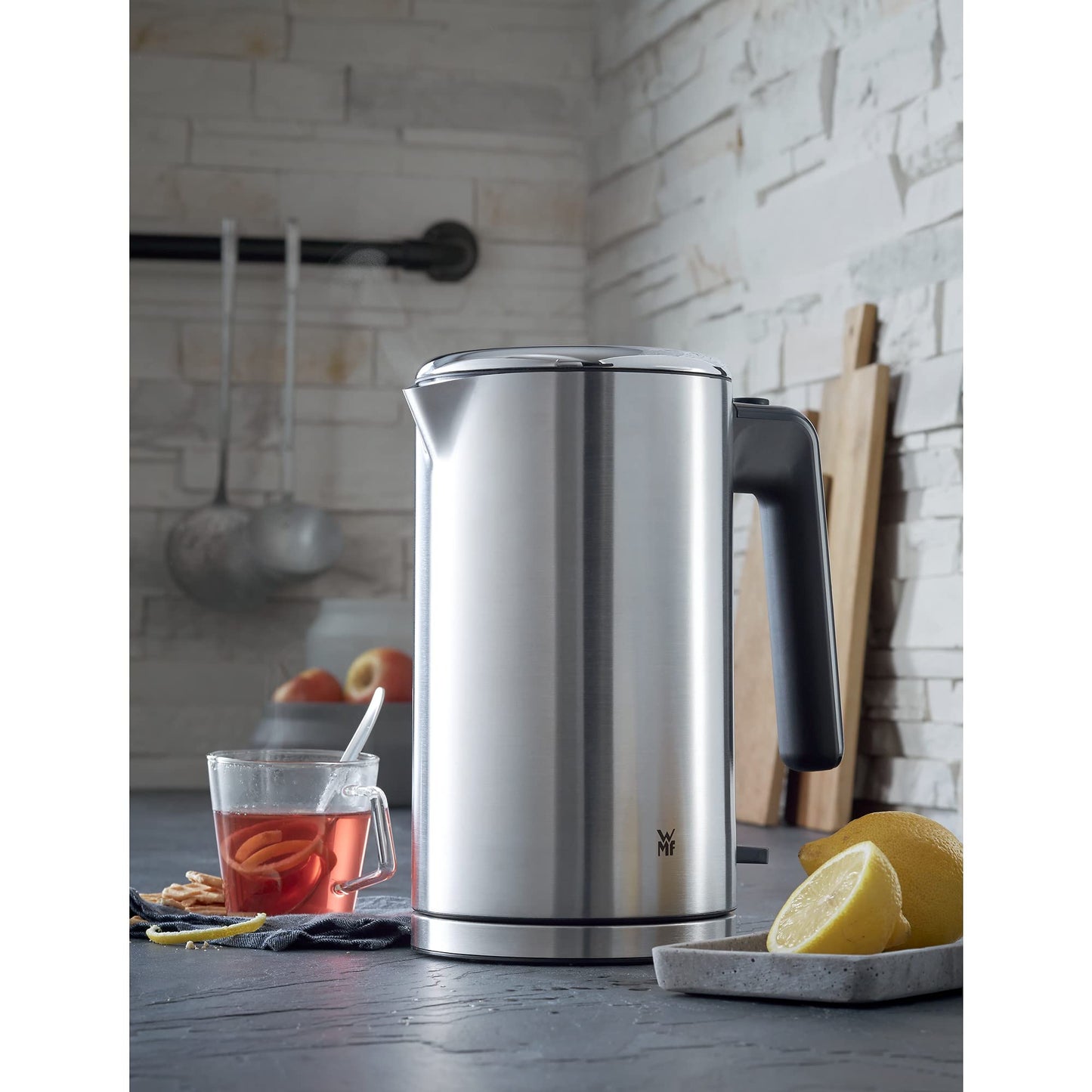 WMF Lono kettle stainless steel 1.6l, electric kettle with limescale filter, 2400 W, illuminated water level indicator, matt stainless steel - 6130245121
