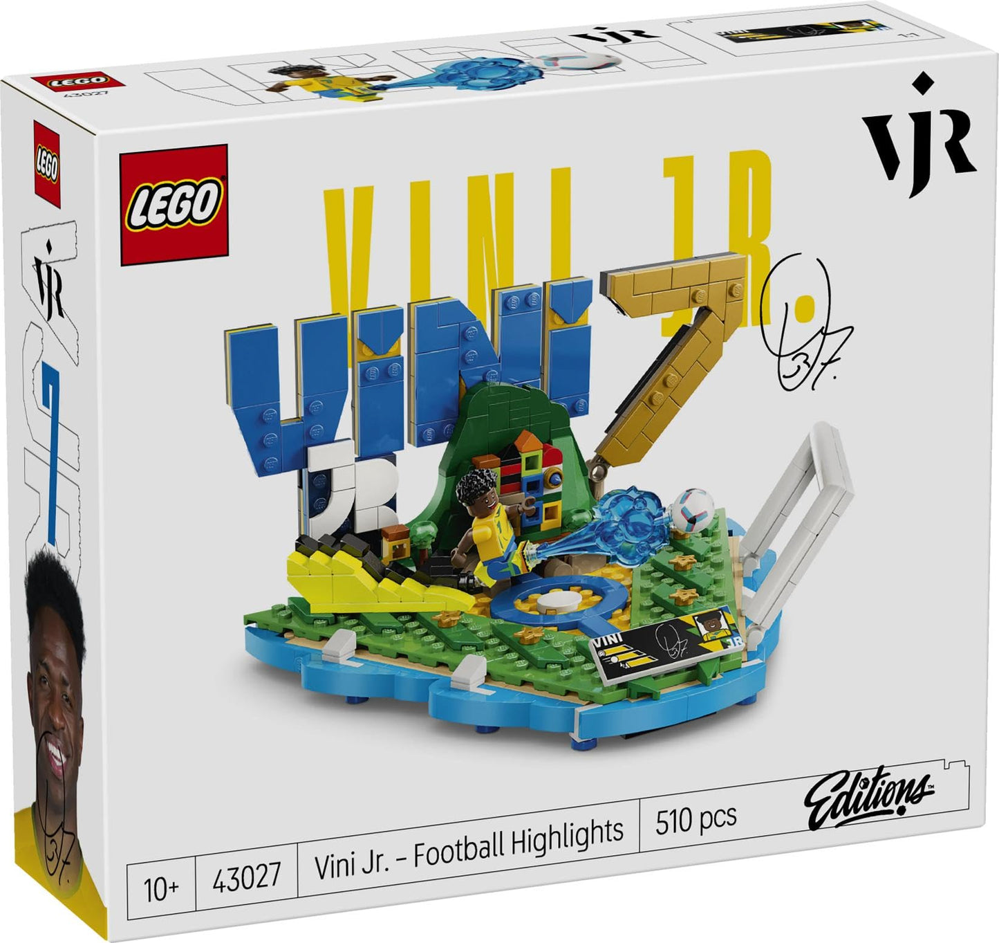 LEGO Editions Vini Jr. - Football highlights toy - 3D model building with minifigure to collect - children's room decoration - gift for boys, girls aged 10 and over and adult sports fans - 43027