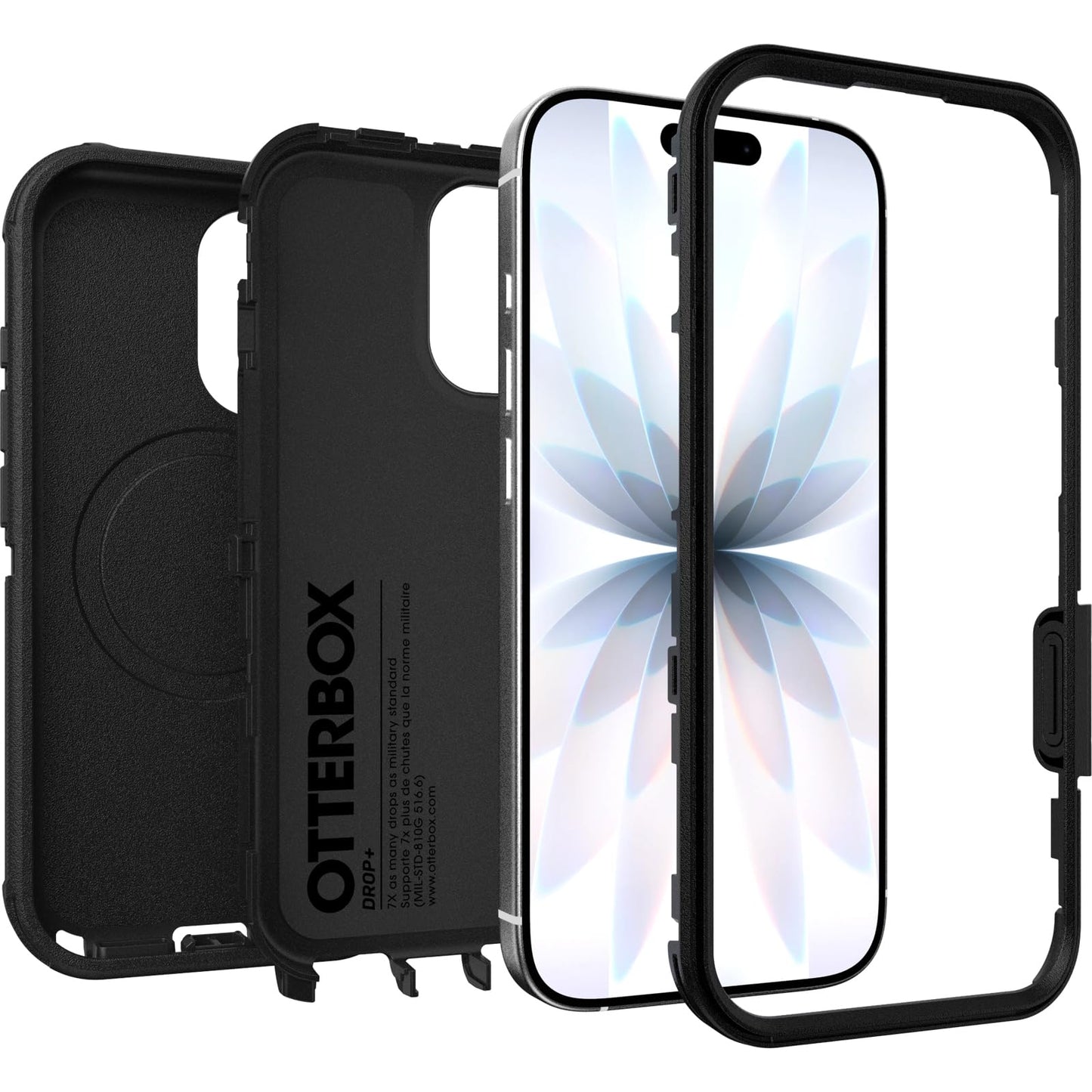 OtterBox Defender Series Pro MagSafe Case for iPhone 17, Shockproof Drop Proof Ultra Heavy Duty Protective Case, 7X Military Grade Tested, Black - 77-98354