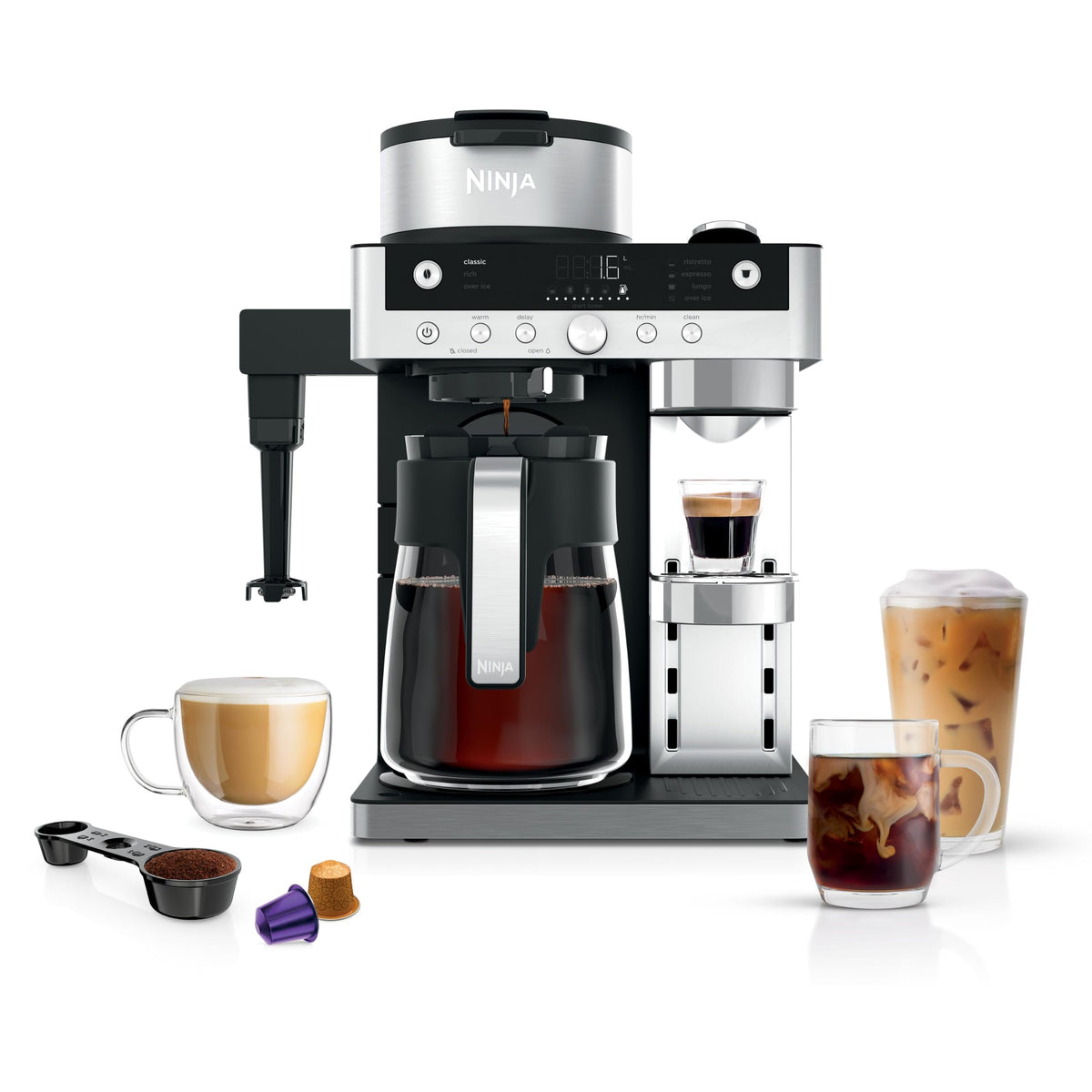 Ninja Prestige 2-in-1 aparat de cafea cu filtru și capsule, negru - CFN802EU