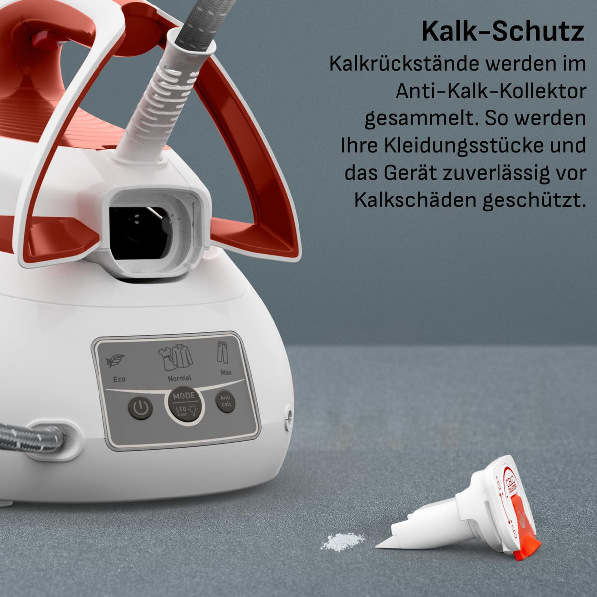 Tefal Express Power Steam Ironing Station, scale collector, Smart Temp technology, 420 g/min steam boost, 6.3-bar pressure, eco mode, 1.8 L water tank, steam iron with ironing station, terracotta, SV8110