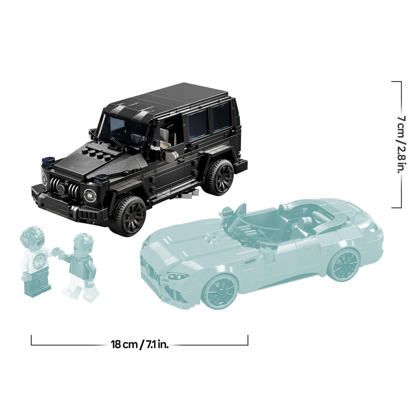LEGO Speed Champions Mercedes-AMG G 63 & Mercedes-AMG SL 63, building set with 2 toy cars and 2 driver minifigures, gift for boys and girls, model car set, racing car toy 76924