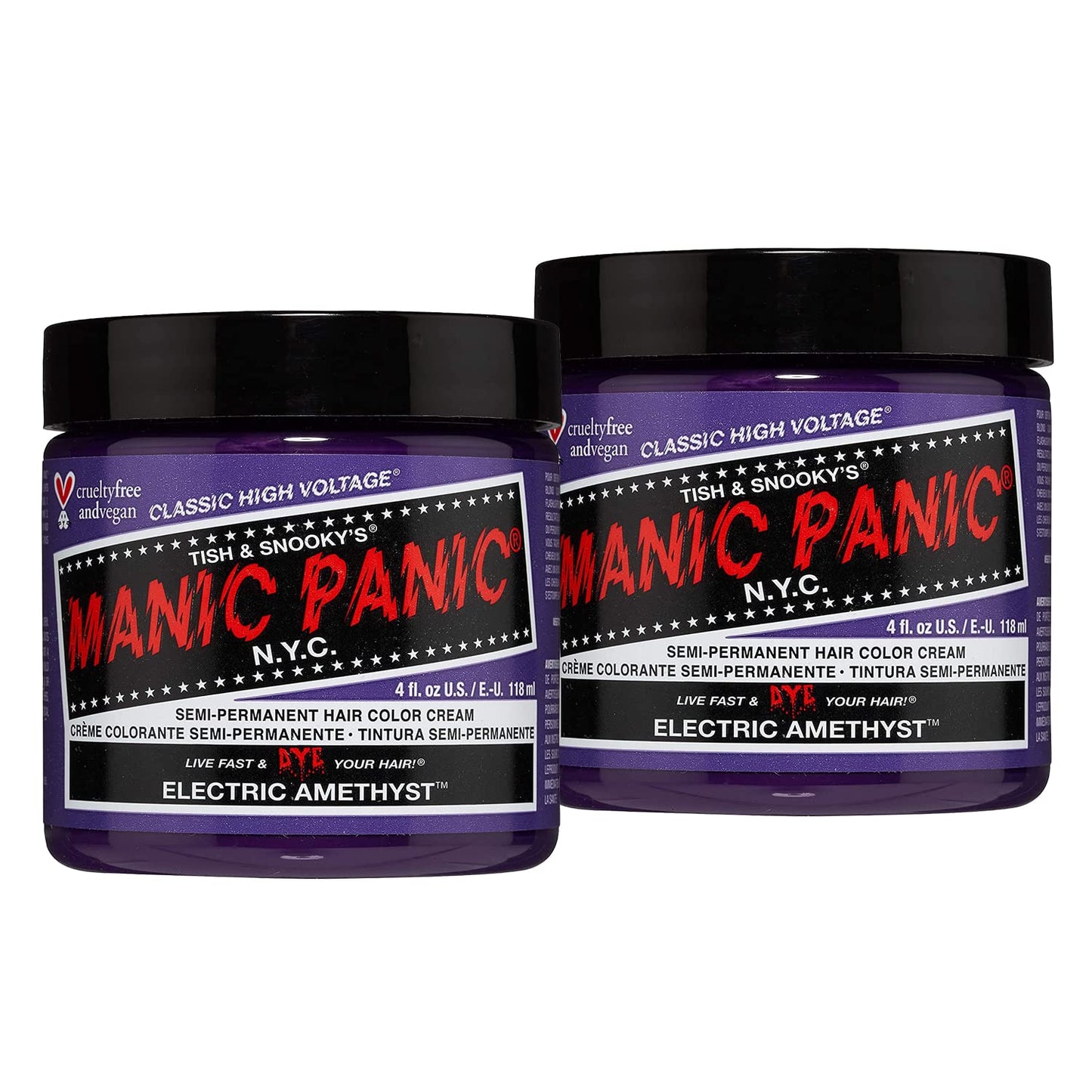 Manic Panic Electric Amethyst Classic Cream Semi-Permanent Hair Color Purple 2 x 118ml - HCR
