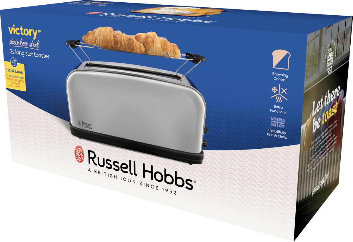 Russell Hobbs Toaster Victory, Stainless Steel, Long Slot, 2-Slice - 23510-56