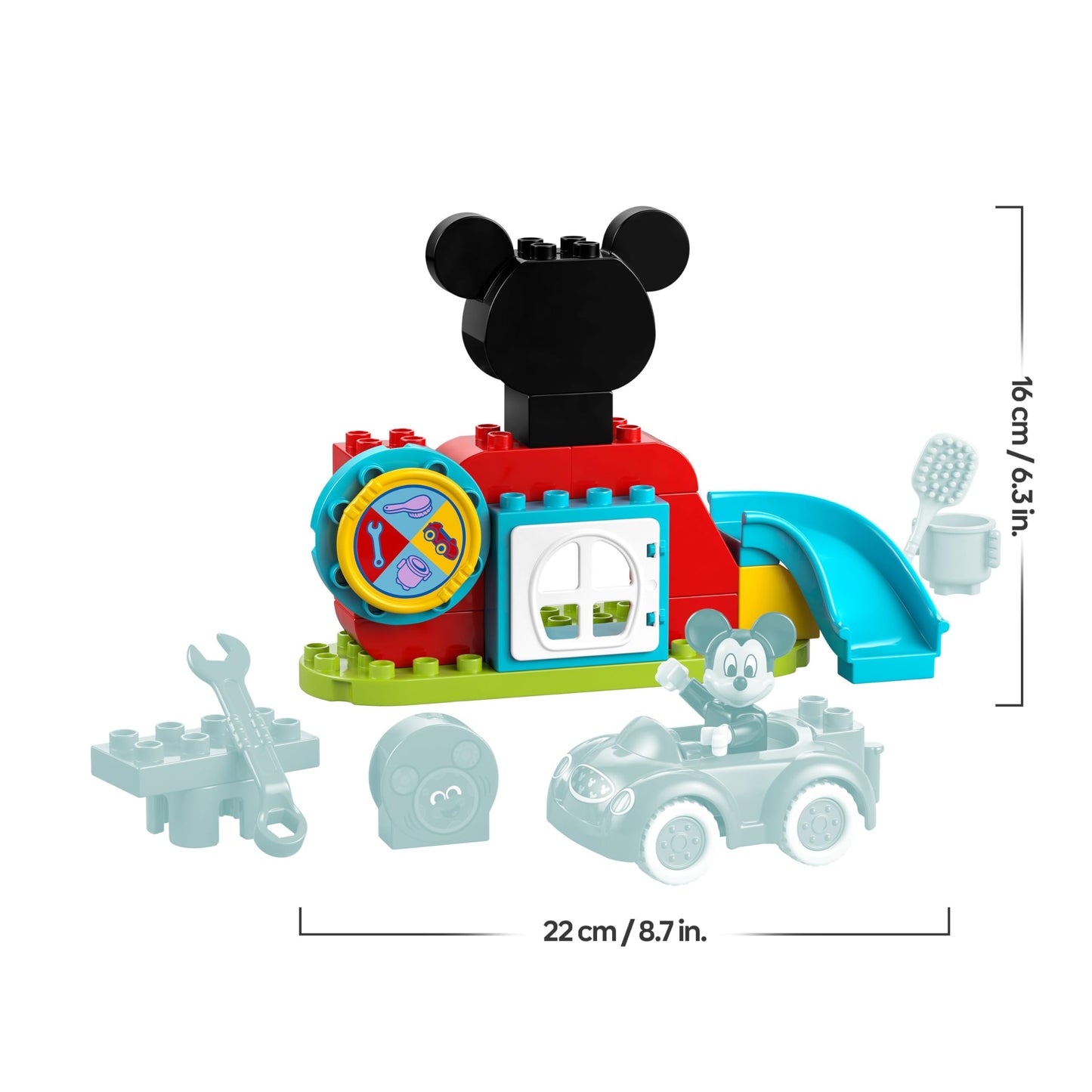 LEGO DUPLO | Mickey's Clubhouse and Car - Color Matching Toy for Boys & Girls Ages 2+ - Educational Toy for Toddlers with Mickey Mouse Figure & Activity Wheel - Children's Gift - 10454