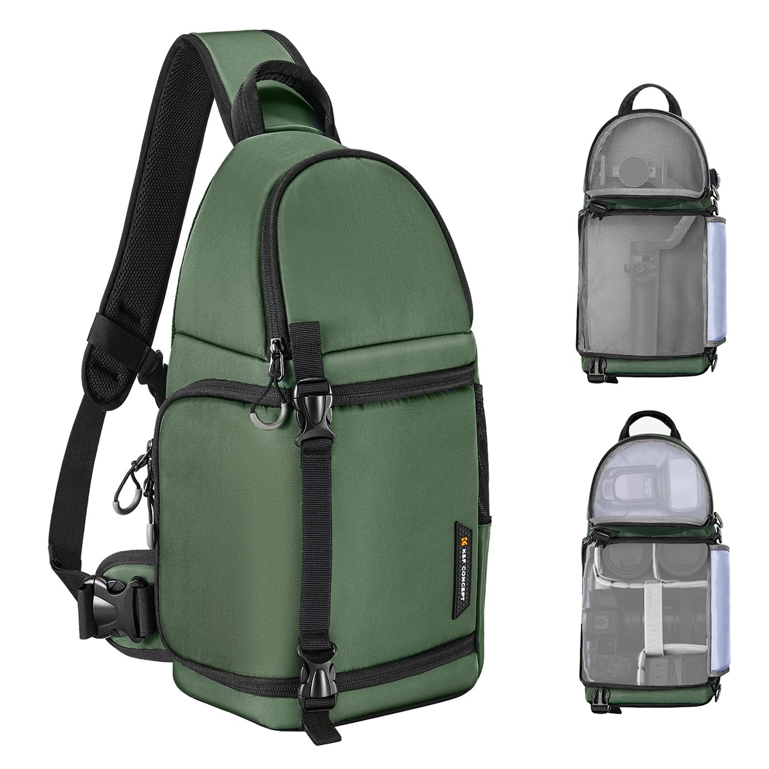 K&F CONCEPT Camera Shoulder Bag, Waterproof Camera Bag, Photography Daily Travel Camera Bag, Bags Photographer Photo Backpack, Green - AU-KF13.141