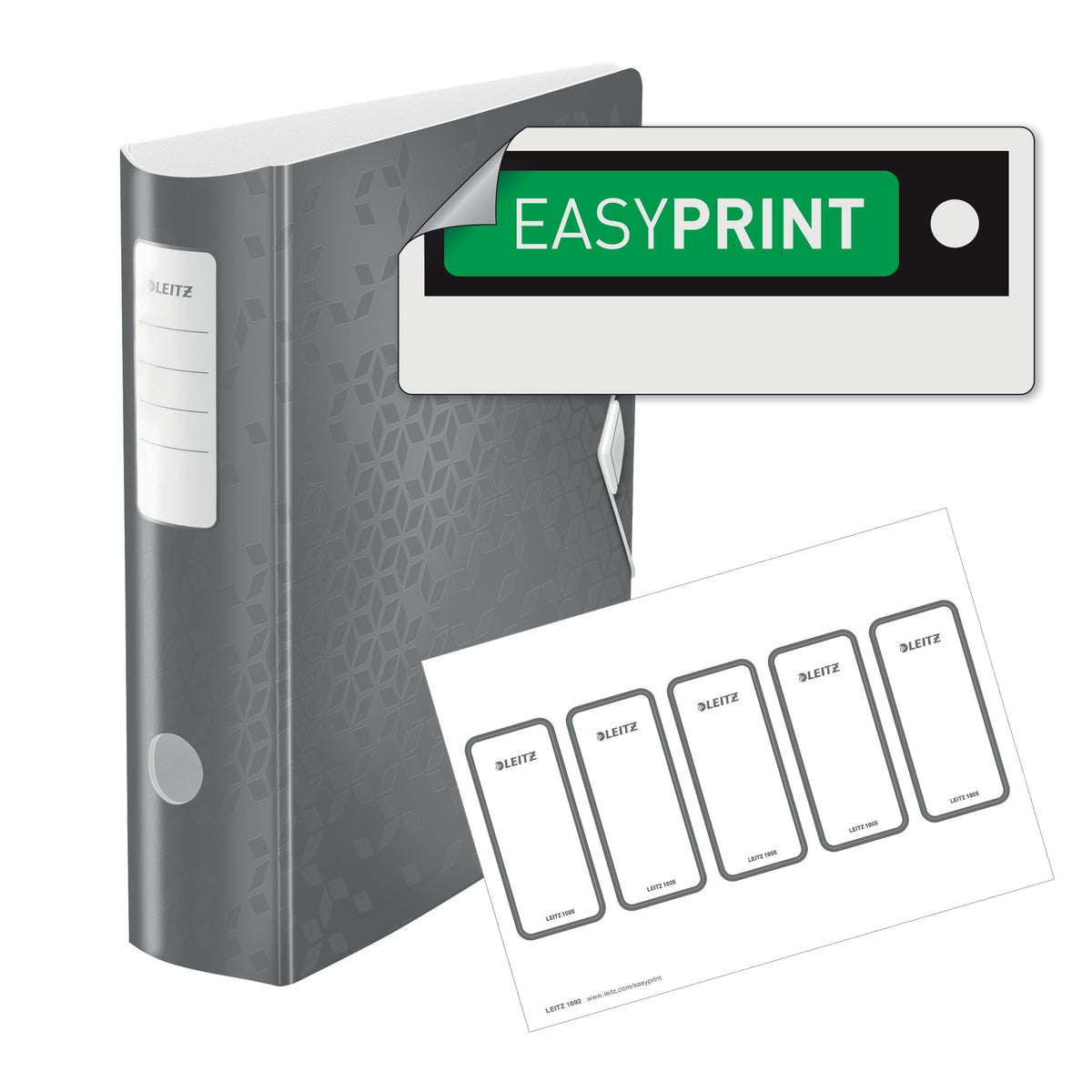 Leitz quality folder 180° Active WOW, pack of 5, A4, wide, rounded spine, 8.2 cm wide, elastic band closure, light polyfoam, plastic folder, WOW series, green, 11060054 - 11060054-5