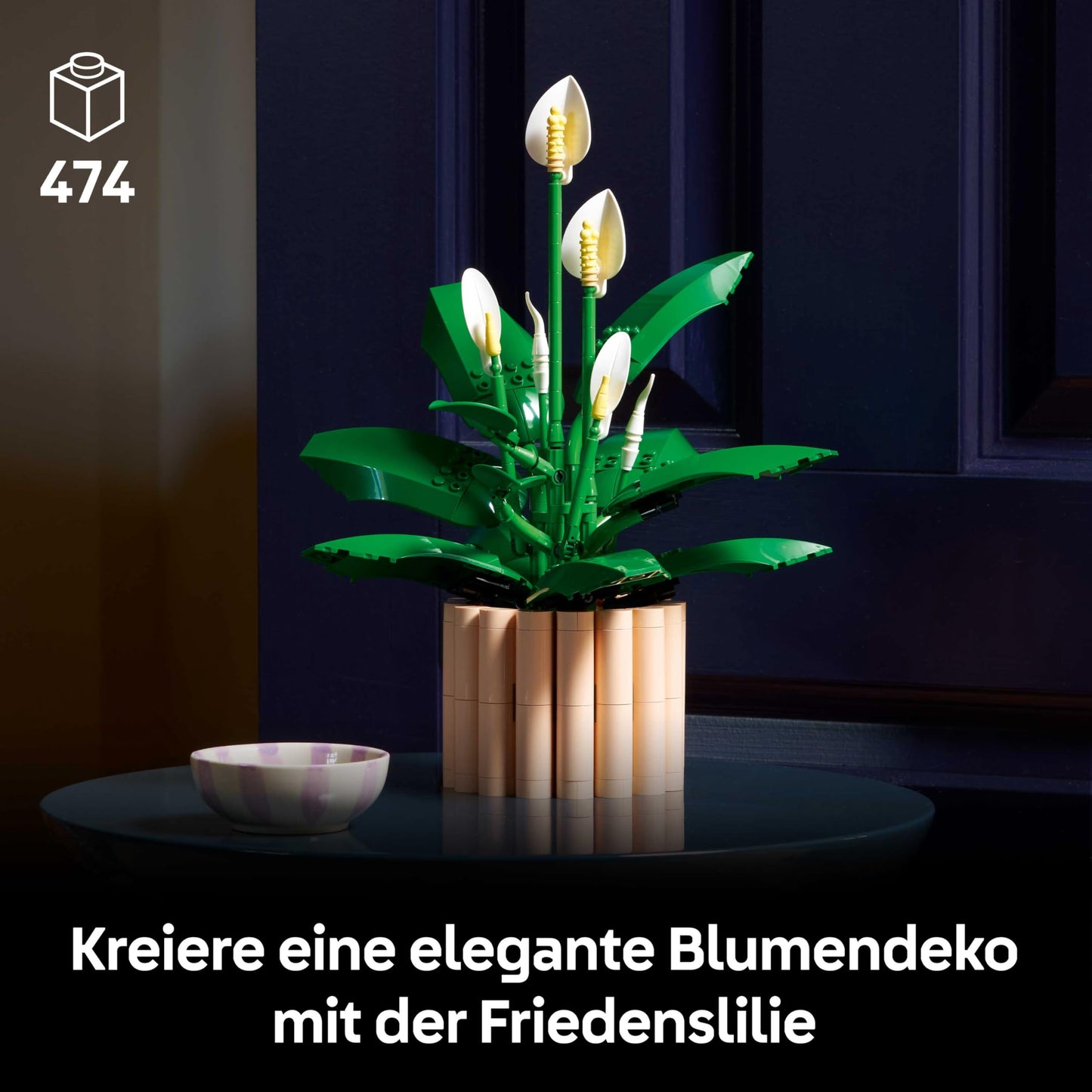 LEGO Botanicals Peace Lily - Artificial Plant Set for Adults - With Artificial White Flowers and Buds for DIY Decoration - Gift Idea for Women - 11504