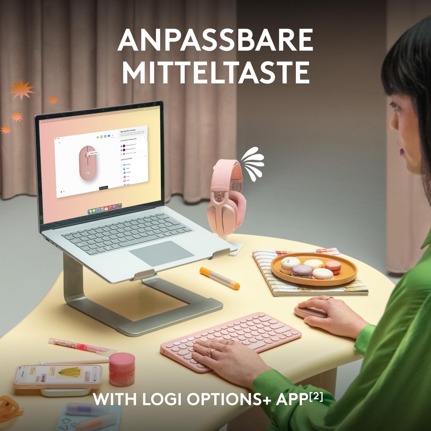 Logitech Pebble Mouse 2 M350s Tonal Rose