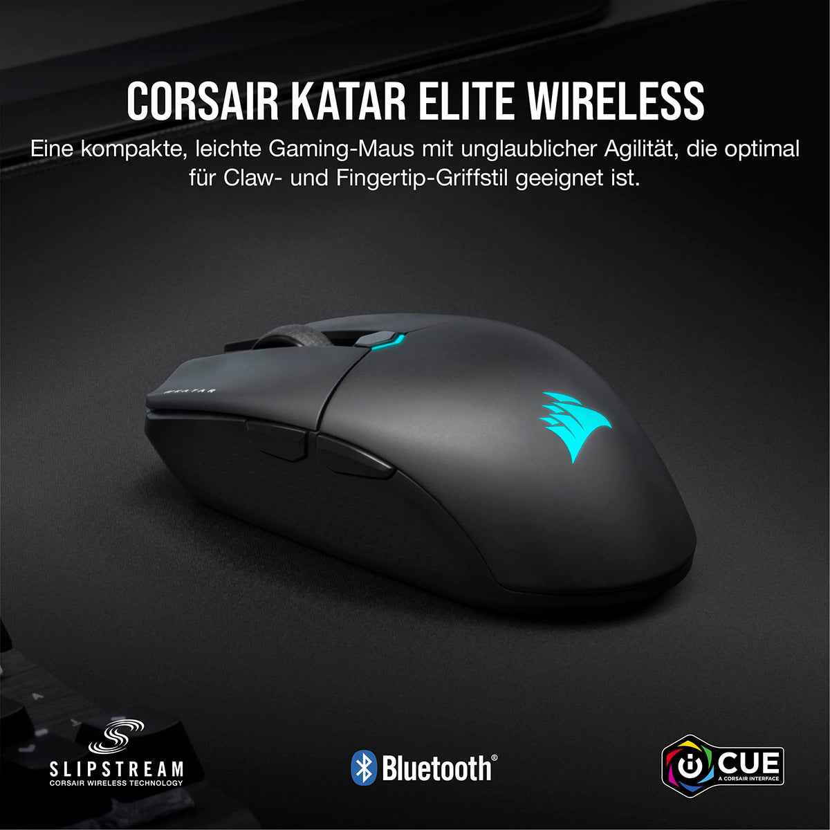 Corsair KATAR Elite Wireless Ultraleichte FPS Gaming Maus - Schwarz - CH-931C111-EU