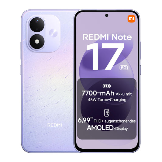 REDMI Note 17 5G, Smartphone 6+256 GB, Purple Celestial, 7700 mAh Akku