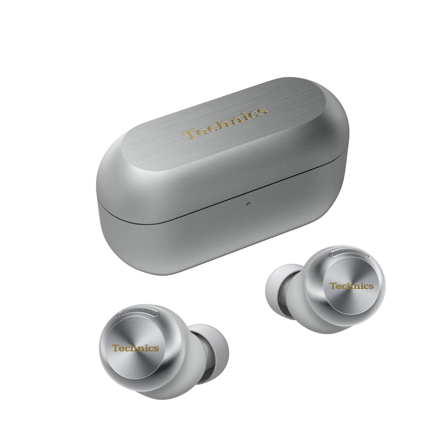 Technics EAH-AZ100E-S Wireless Noise Canceling Headphones, Comfortable In-Ear Headphones, Multipoint Bluetooth, Voice Focus AI, Silver