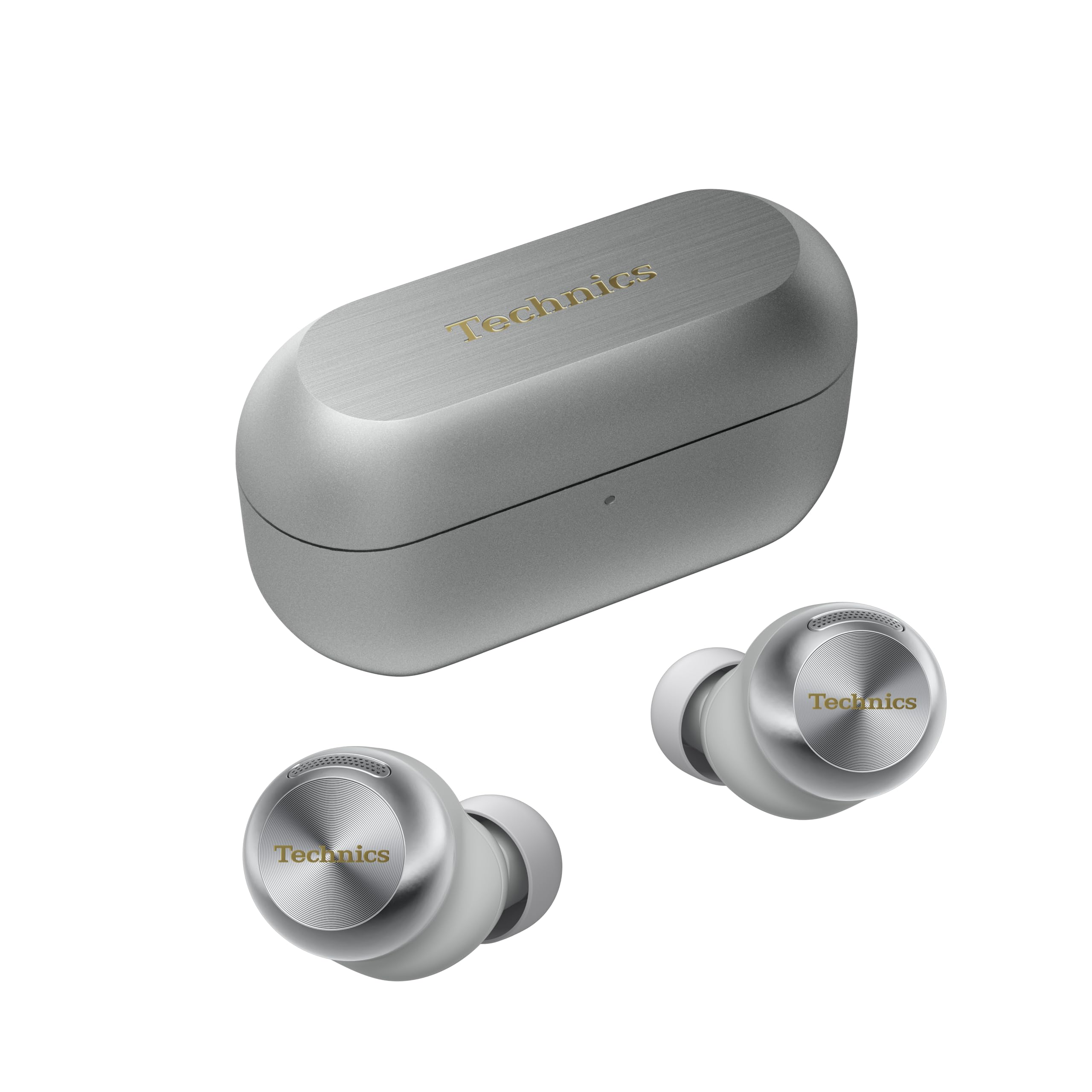 Technics EAH-AZ100E-S Wireless Noise Canceling Headphones, Comfortable In-Ear Headphones, Multipoint Bluetooth, Voice Focus AI, Silver