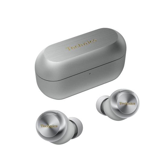 Technics EAH-AZ100E-S Wireless Noise Canceling Headphones, Comfortable In-Ear Headphones, Multipoint Bluetooth, Voice Focus AI, Silver