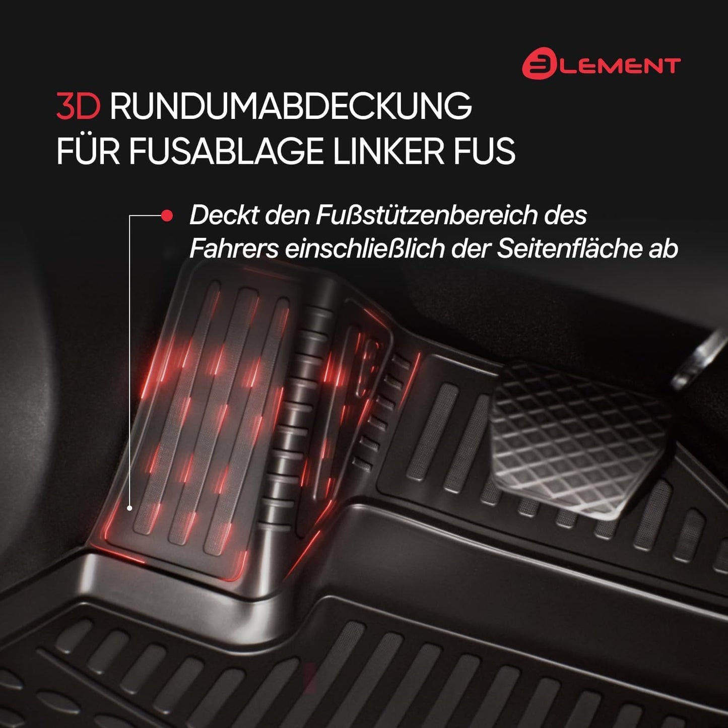 Element precisely fitting premium anti-slip boot mat suitable for VW Caddy III from 2004-2015 100% tailor-made car floor mats, robust universal car floor mat, rubber car mats - EXP.NLC.51.18.210k