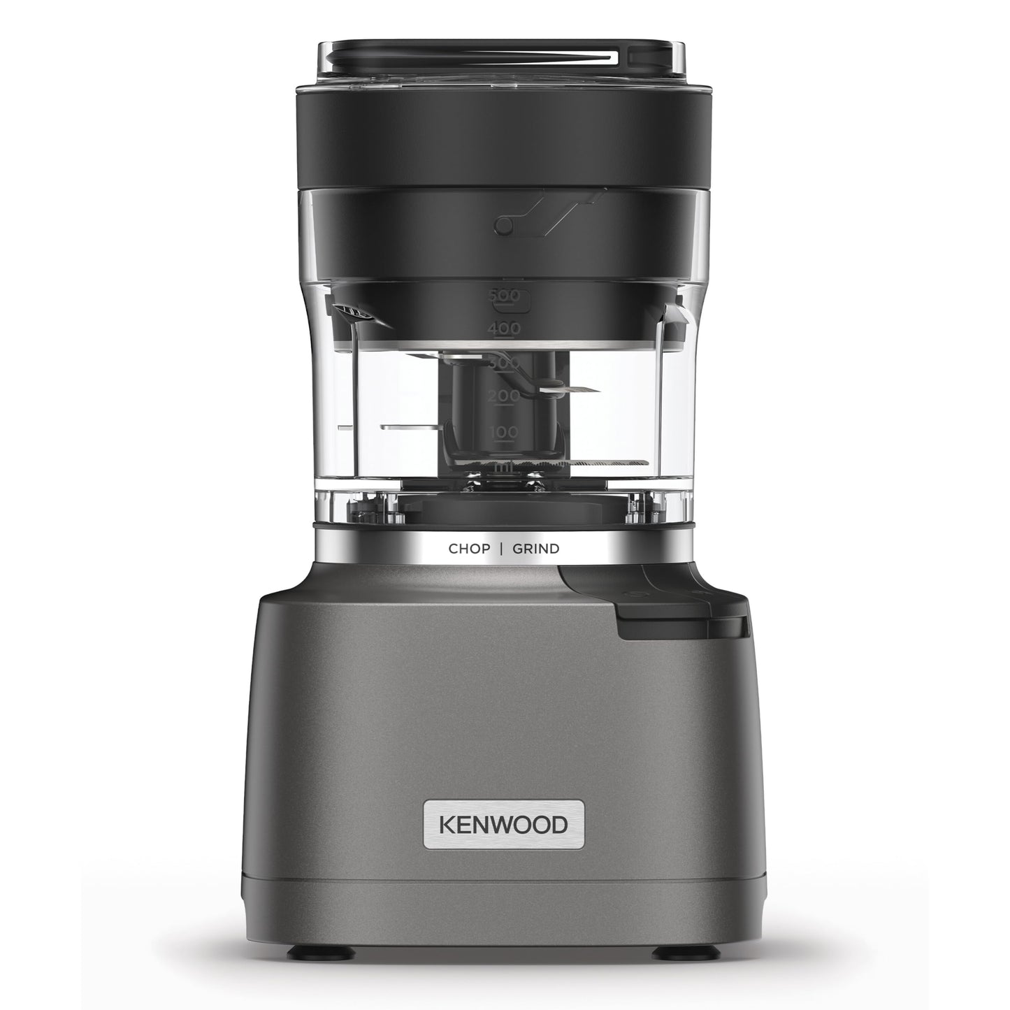 Kenwood Duo Prep 2-in-1 CHP80.000SI Multi Chopper & Grinder, Quadblade Blades, High Speed Grinder, Compact, Pulse Function, Non-Slip, 500ml Container, Dishwasher Safe, 800W, Silver