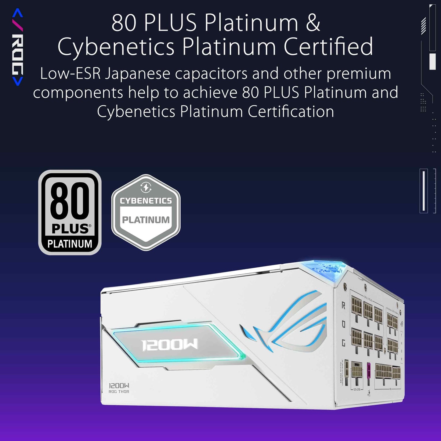 ASUS ROG Thor 1200W Platinum III White Edition Gaming Power Supply | White - 90YE00V5-B0NA00