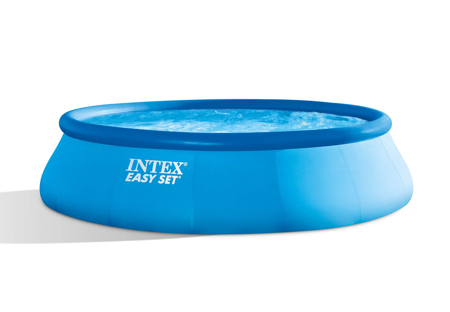 INTEX "Easy Set" round pool above ground pool including 12V filter pump ladder, groundsheet & cover film (4.57x1.07 m), round pool volume 12,430 L, blue (28166GN)