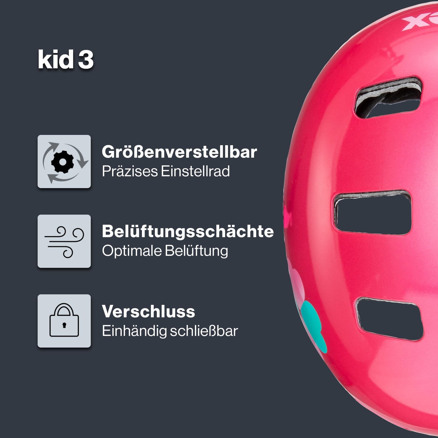 uvex Kid 3 - robust bicycle helmet for children - individual size adjustment - optimized ventilation - pink flower - 51-55 cm - S4148193315