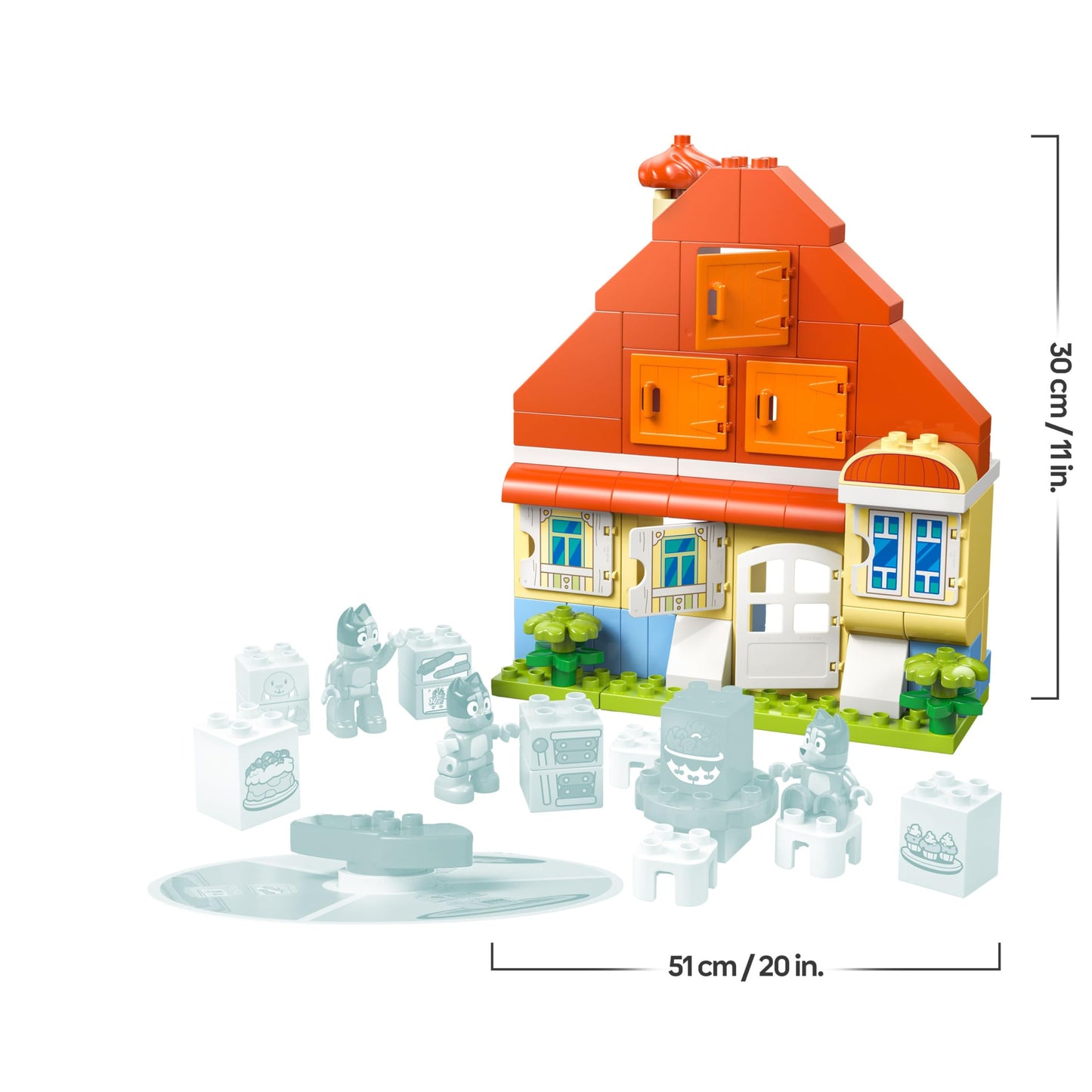 LEGO DUPLO Bluey: Bluey's family house with memory game - educational toy for toddlers - including 3 minifigures, opening windows and board game - gift for boys and girls aged 3 and over - 10459