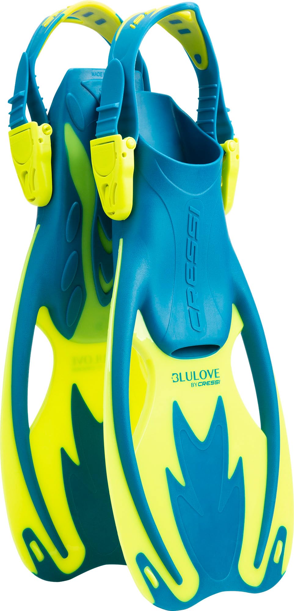 Cressi Rocks Kid Snorkeling Fins for Children - Adjustable Fins - Quick Putting On, Adjustable Foot Area - Diving Fins & Swimming Fins Children - Blue - S/M (26/32) - USF020202B