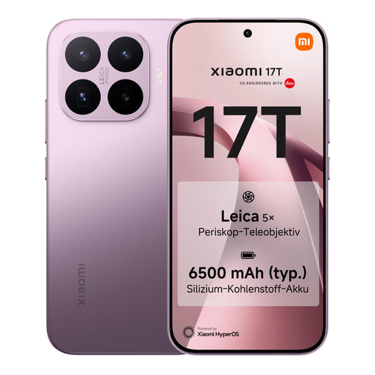 XIAOMI 17T Smartphone 12+256GB, 6500mAh Akku, Leica 5X Telekamera, Violett