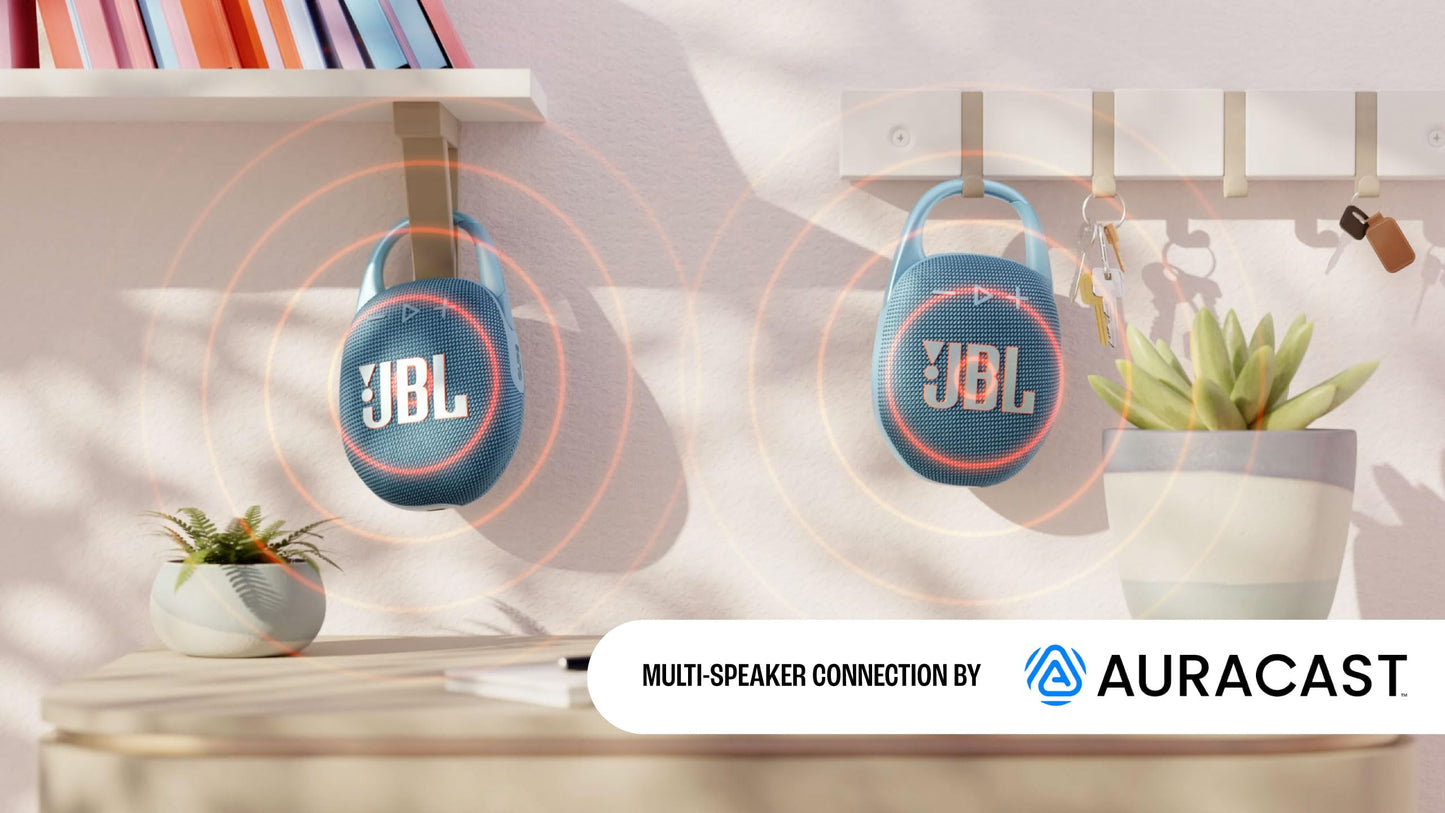 JBL Clip 5 in Purple - Portable Bluetooth speaker box with JBL Pro Sound, deep bass and playtime boost function - Waterproof and dustproof - 12 hour runtime - JB.JBLCLIP5PUR