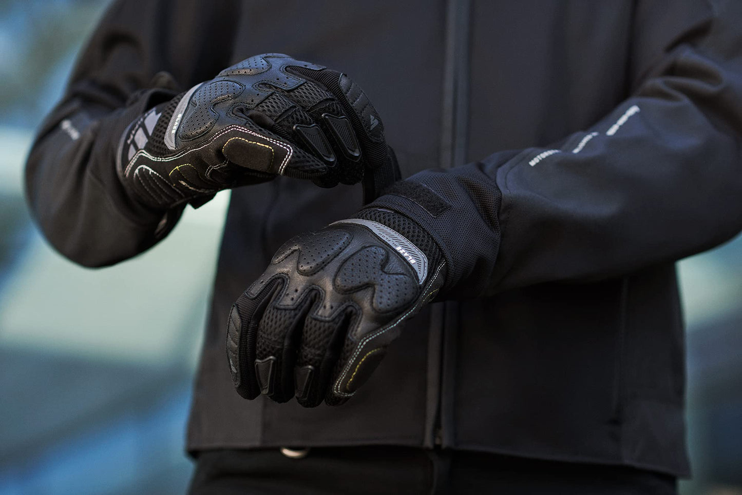 SHIMA OpenAir Motorcycle Jacket Men with Protectors AirForce Back Protector Motorcycle Jacket Summer Mesh Ventilated Textile Jacket Protective Jackets Protector Jacket Airy (Men, Black, M) - OPENAIR