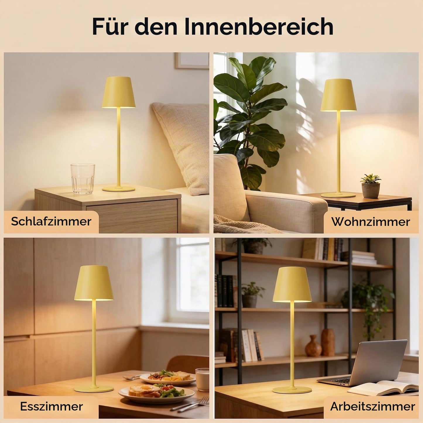 UPXNBOR LED table lamp wireless set of 2, metal table lamp outdoor and indoor - UP-WSA