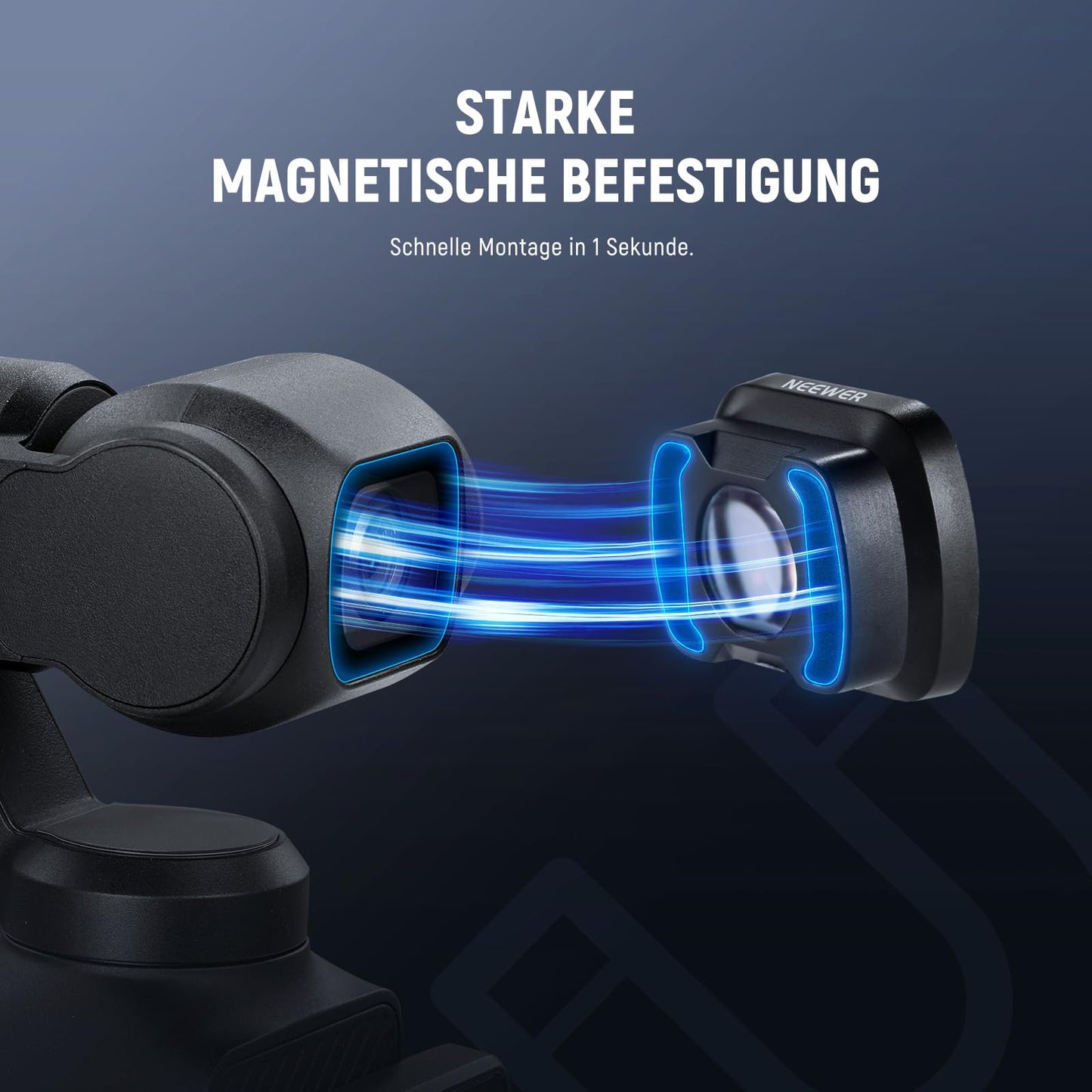 NEEWER 2x macro lens compatible with DJI Osmo Pocket 3 / Pocket 4 / Xtra Muse, HD macro lens with 3 lenses in 3 groups and magnetic attachment, do not stack filters, LS-64