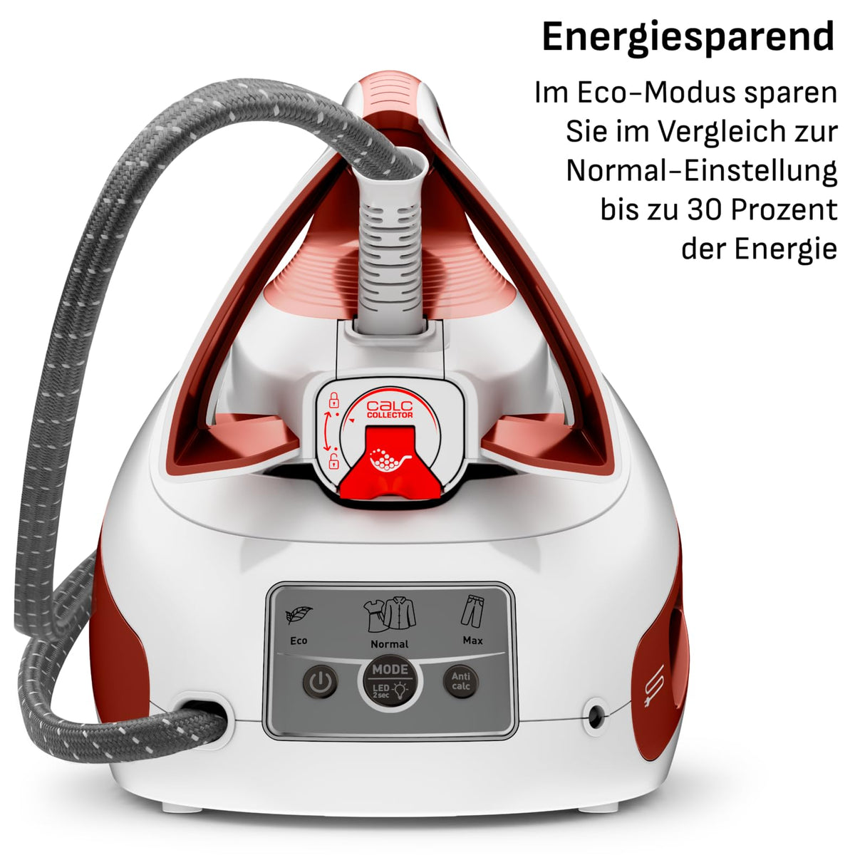 Tefal Express Power Steam Ironing Station, scale collector, Smart Temp technology, 420 g/min steam boost, 6.3-bar pressure, eco mode, 1.8 L water tank, steam iron with ironing station, terracotta, SV8110