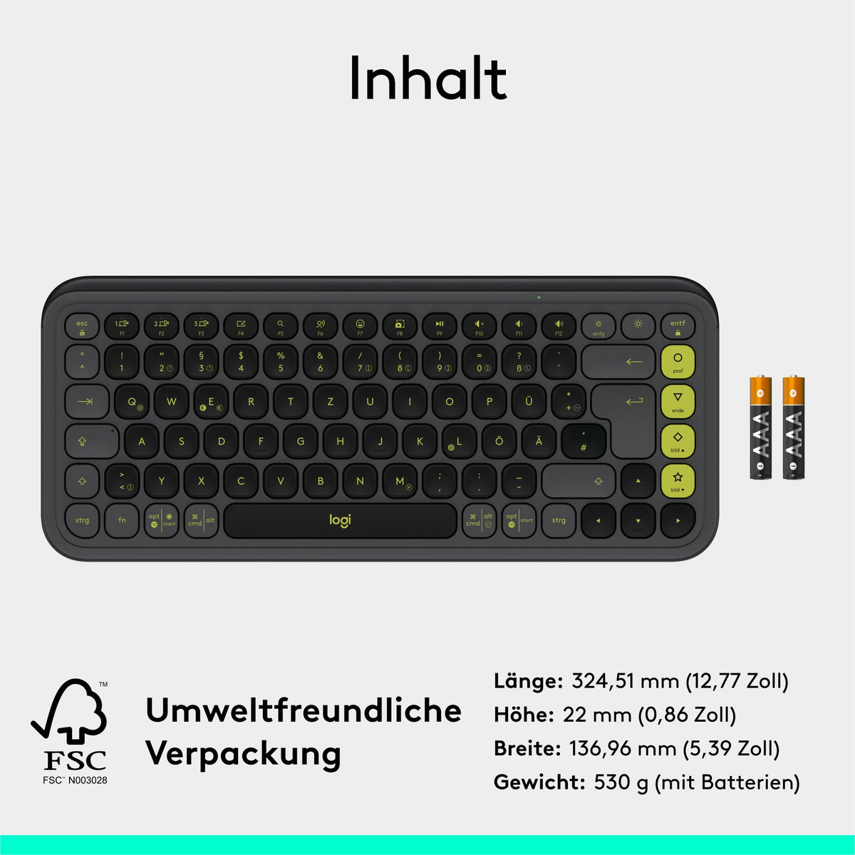 Logitech POP ICON KEYS tastatură Bluetooth fără fir (Grafit) - 920-013059