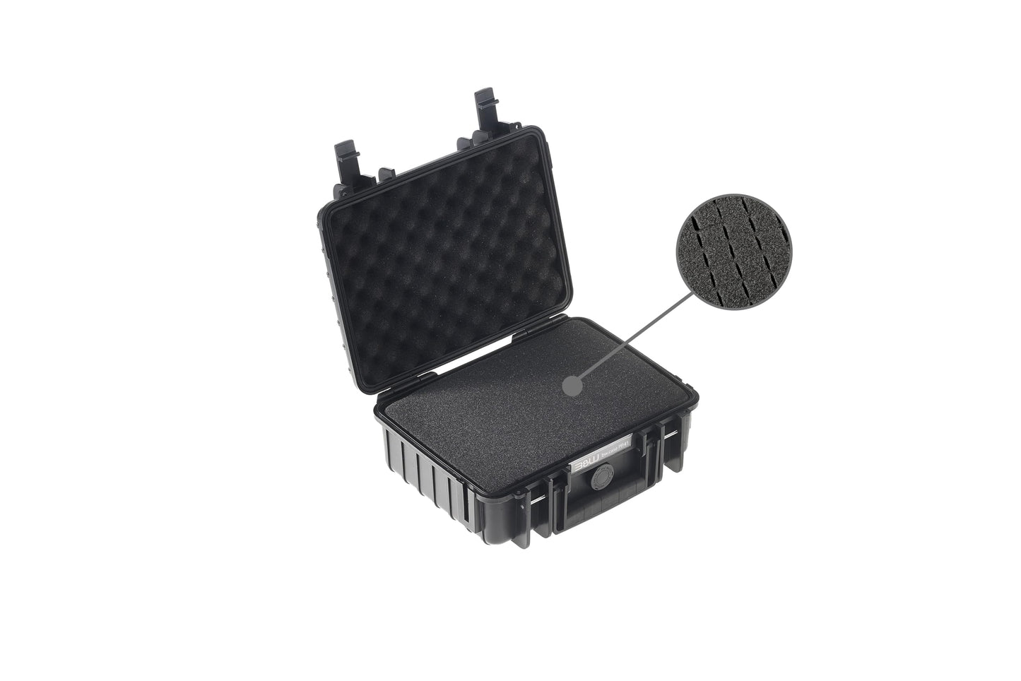 B&W International transport case Outdoor 1000 (PP.41) black - with cube foam - waterproof (IP67), dustproof, impact-resistant & extremely robust - 1000/B/SI
