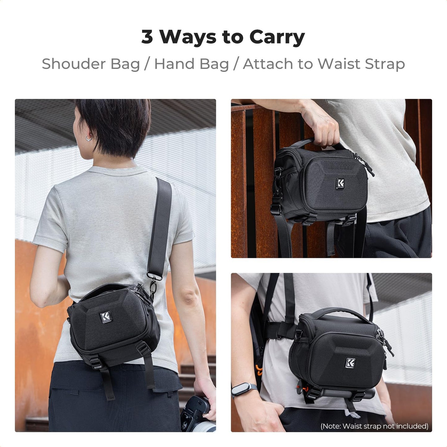 K&F CONCEPT Camera Bag SLR for DSLR/SLR, Photography and Everyday Photo Bag, Small Photo Backpack, Camera Shoulder Bag with Tripod Holder, Small (S) - KF13.222