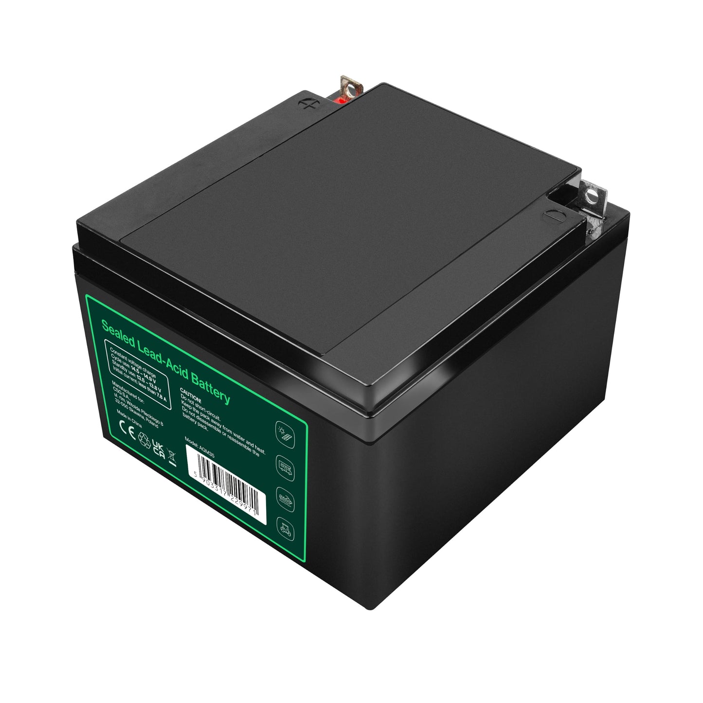 Green Cell AGM 12V 28Ah battery fleece battery VRLA lead battery lead battery replacement battery battery battery supply battery cycle-proof maintenance-free wheelchair, golf carts, electric motors, lawn mowers, rehabilitation - AGM20_1