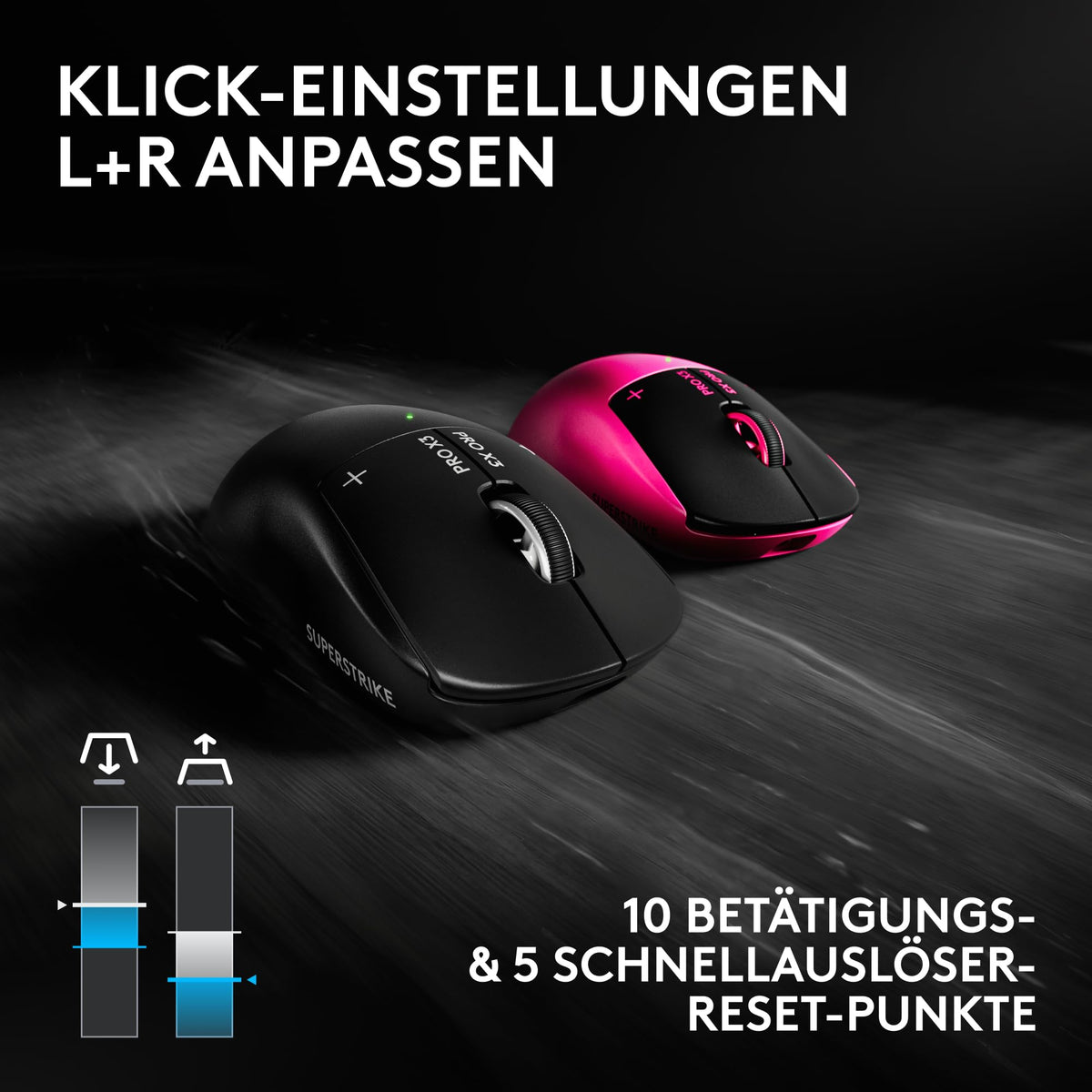 Logitech G PRO X3 SUPERSTRIKE Gaming Mouse - Pink - 910-007827