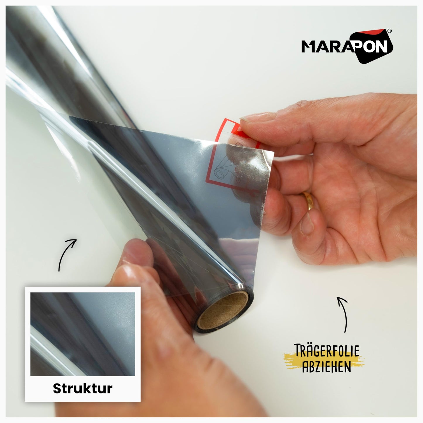 MARAPON mirror film window privacy screen silver 0.75x20 m window film opaque from the outside during the day sun protection film window inside UV protection static cling heat protection heat protection interior installation - M7520-MS-WS