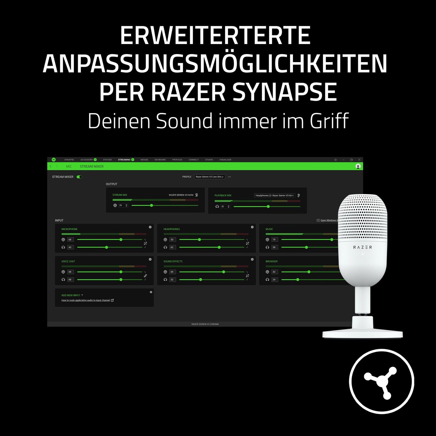 Razer Seiren V3 Mini White (RZ19-05050300-R3M1)