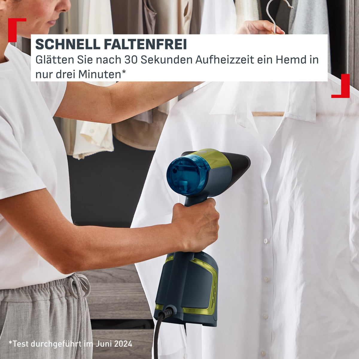 Tefal Aero Steam Garment Steamer – 1400W, Ceramic Soleplate, 20 g/Min. Steam, 3 Modes & Turbo Suction Function, 100 ml Removable Tank, Quick Wrinkle-Free Results, for Clothing & Textiles, Blue/Green - DT9810F0