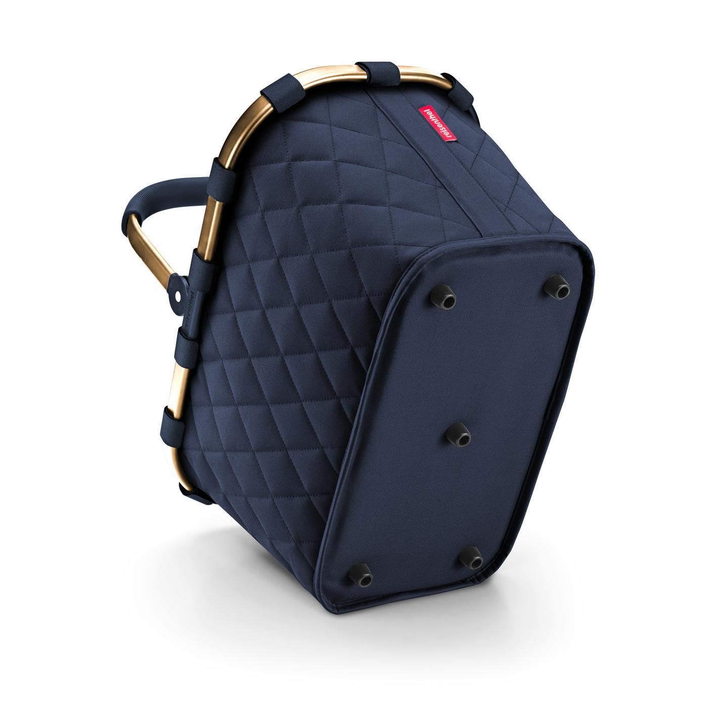 Reisenthel carrybag frame rhombus midnight gold – Stable shopping basket with lots of storage space and practical inner pocket – Elegant and water-repellent design - BK4111