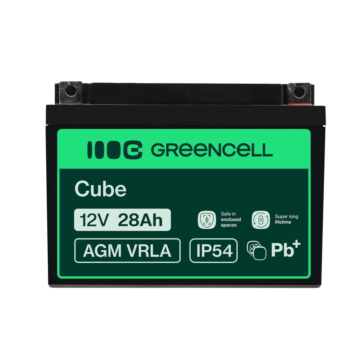Green Cell AGM 12V 28Ah battery fleece battery VRLA lead battery lead battery replacement battery battery battery supply battery cycle-proof maintenance-free wheelchair, golf carts, electric motors, lawn mowers, rehabilitation - AGM20_1