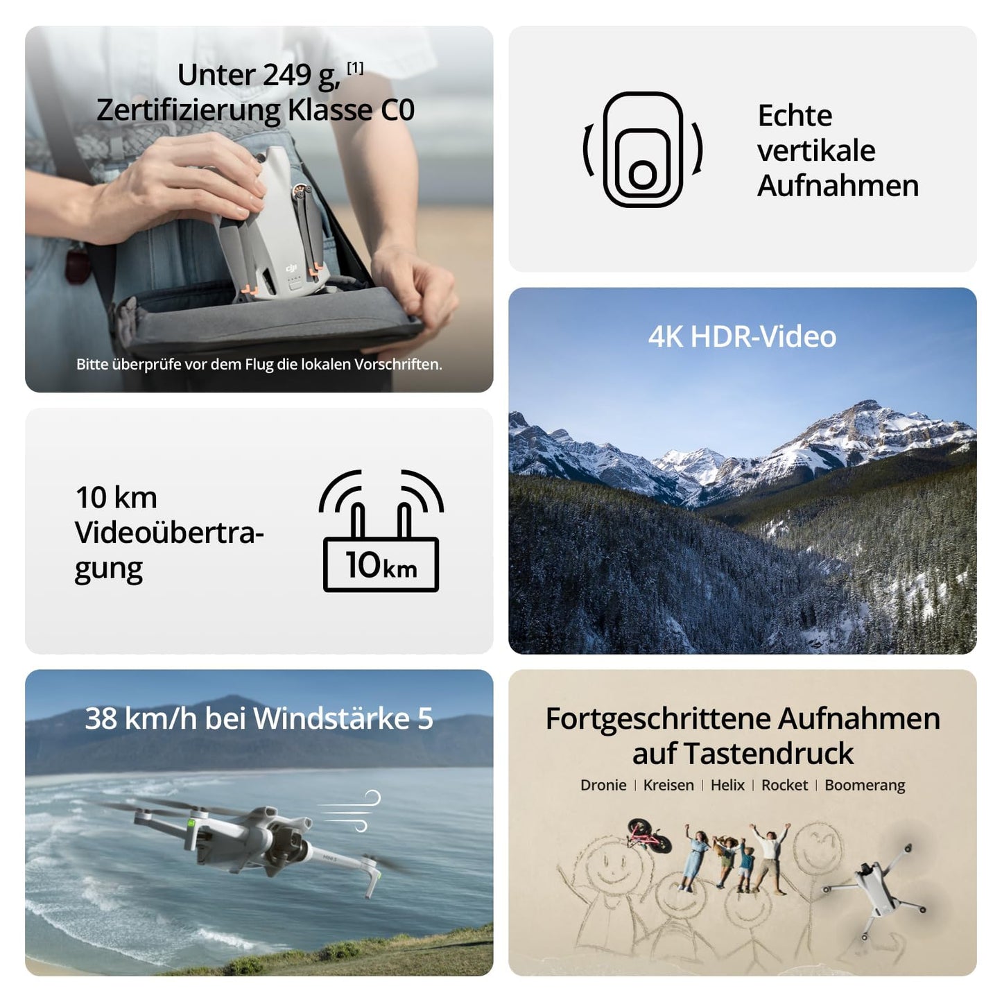 DJI Mini 3 Drohne – Ultraleichte Faltbare 4K HDR Video - 6941565979605