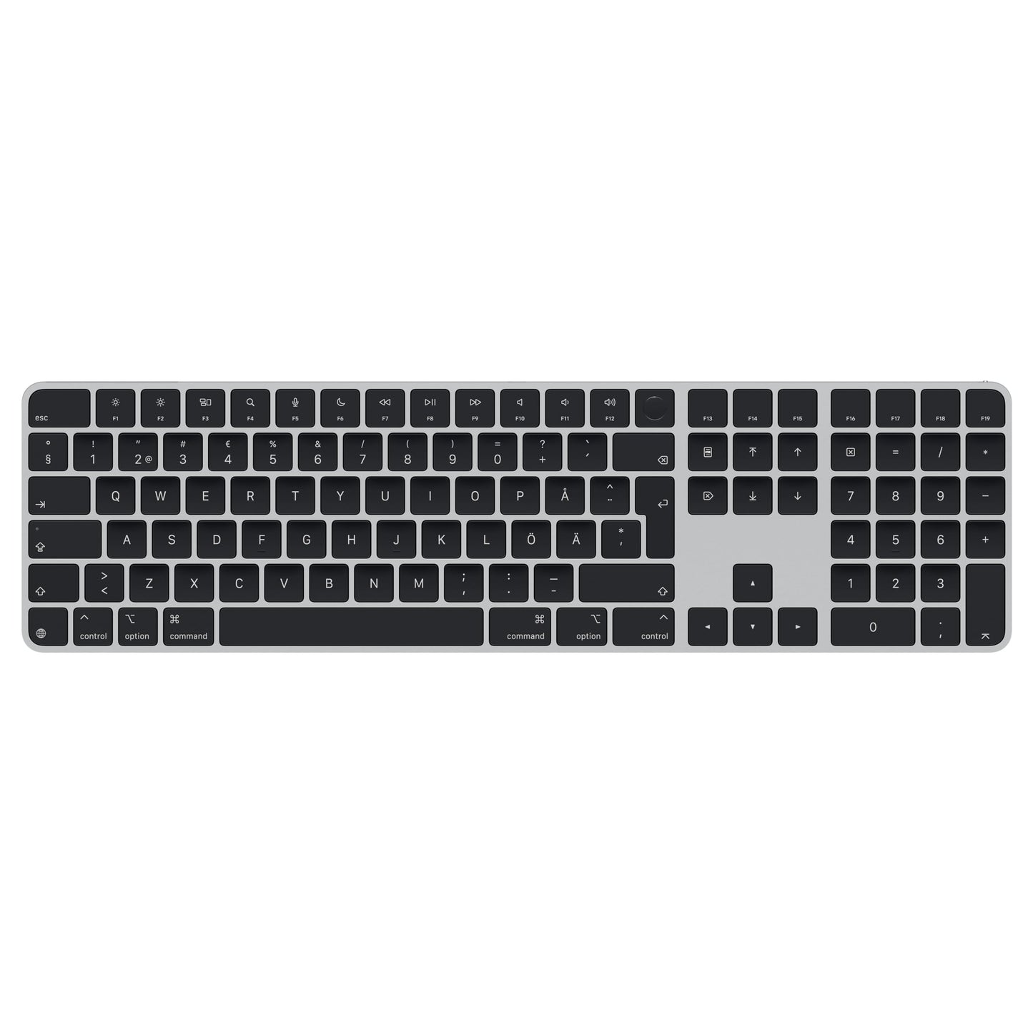 Apple Magic Keyboard with Touch ID and numeric keypad for Mac models with Apple chip - Swedish - Black keys  - MXK83S/A