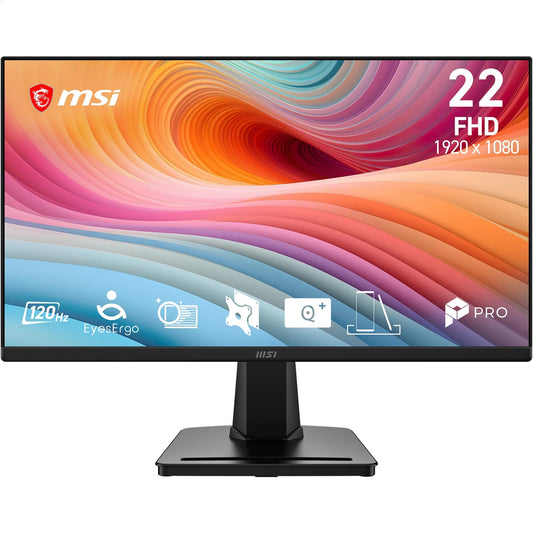 MSI PRO MP225A E12VL Monitor de computer de 22 inch FHD, 1920 x 1080 VA, 144 Hz, 1 ms, Adaptive-Sync, Eye Care, HDMI 1.4b, înclinabil, suport VESA, negru - 4711377402903