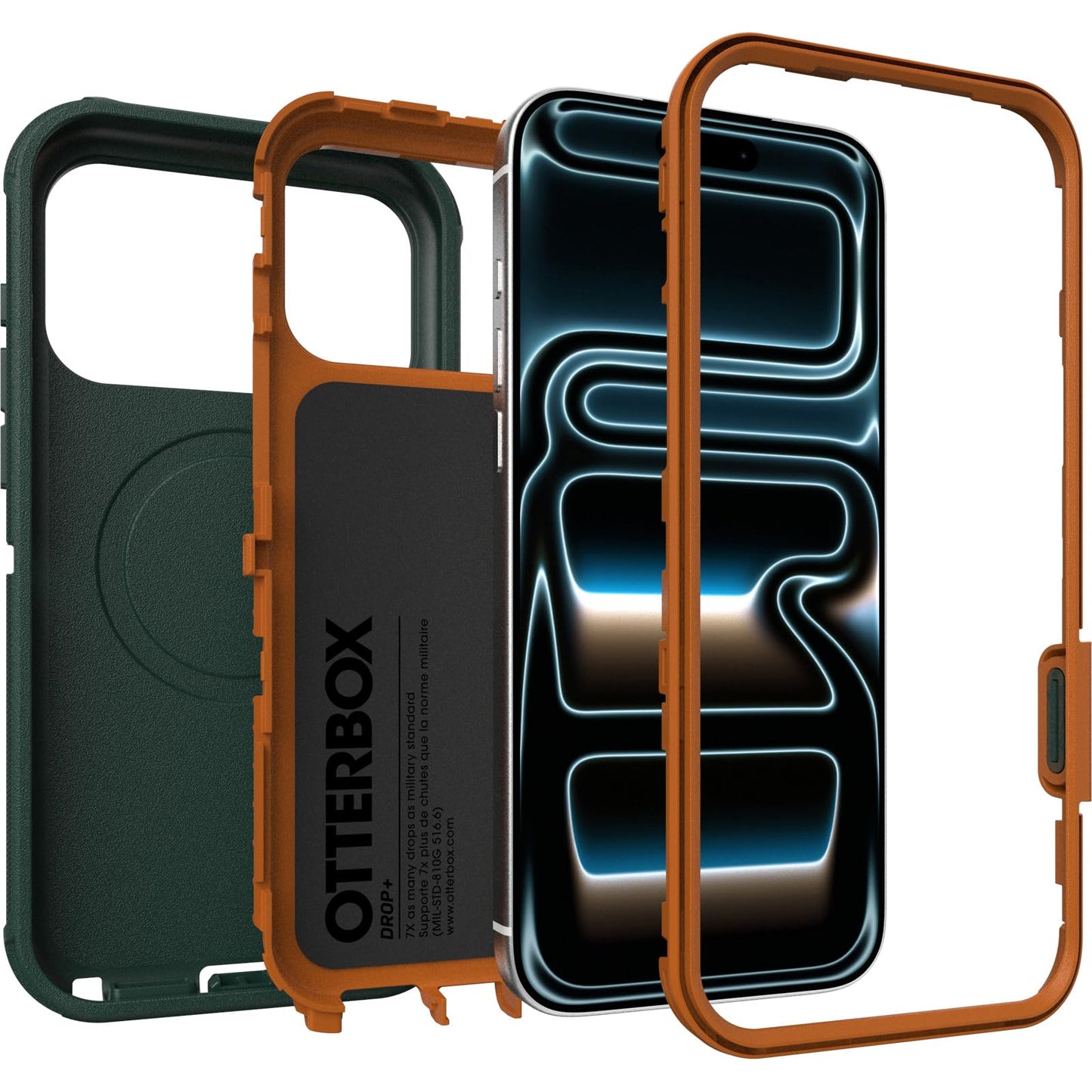 OtterBox Defender Series Pro MagSafe Case for iPhone 17 Pro Max, Shockproof, Drop Proof, Extremely Durable Protective Case, 7X Military Grade Tested, Green - 77-98400