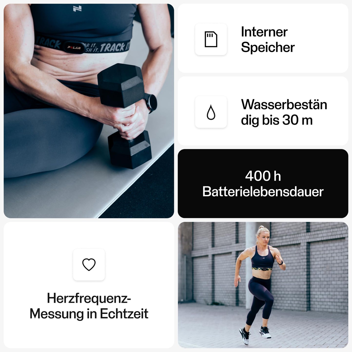 Polar H10 HR sensor - Black ANT+ & Bluetooth, ECG accuracy, HRV measurement, waterproof, machine washable strap, batteries, comfortable seat compatible with many sports & fitness equipment M-XXL 75-115cm - 92075957