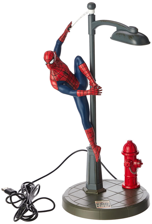 Spider-Man Table Lamp - Officially licensed Disney table light, Marvel street lighting Spider-Man spotlight, gift for Multiverse fans. - PP6369MC