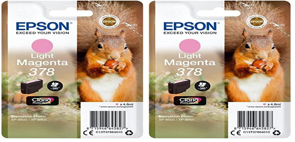 Epson EP64582 Original 378 Ink Squirrel (XP-8500, XP-8600, XP-8605), light Magenta (Pack of 2)