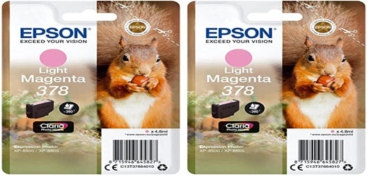Epson EP64582 Original 378 Ink Squirrel (XP-8500, XP-8600, XP-8605), light Magenta (Pack of 2)