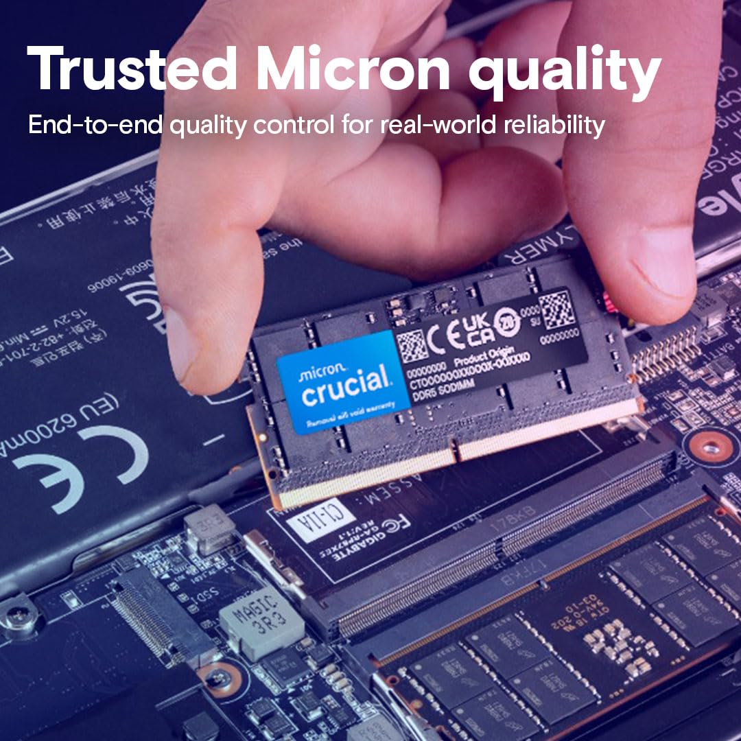 Crucial DDR5 RAM 32GB 5600MHz SODIMM, RAM for laptop/notebook, mini PC (also 5200MHz / 4800MHz) CL46 - CT32G56C46S5
